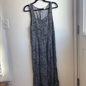 Floral Black and White Maxi Dress